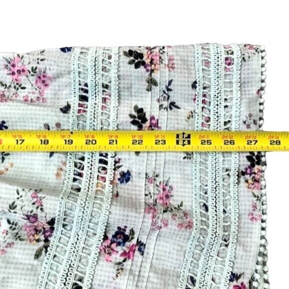 Anthropologie Hemant & Nandita Amour Floral Mint Green Lace Midi Skirt XS - Picture 8 of 8